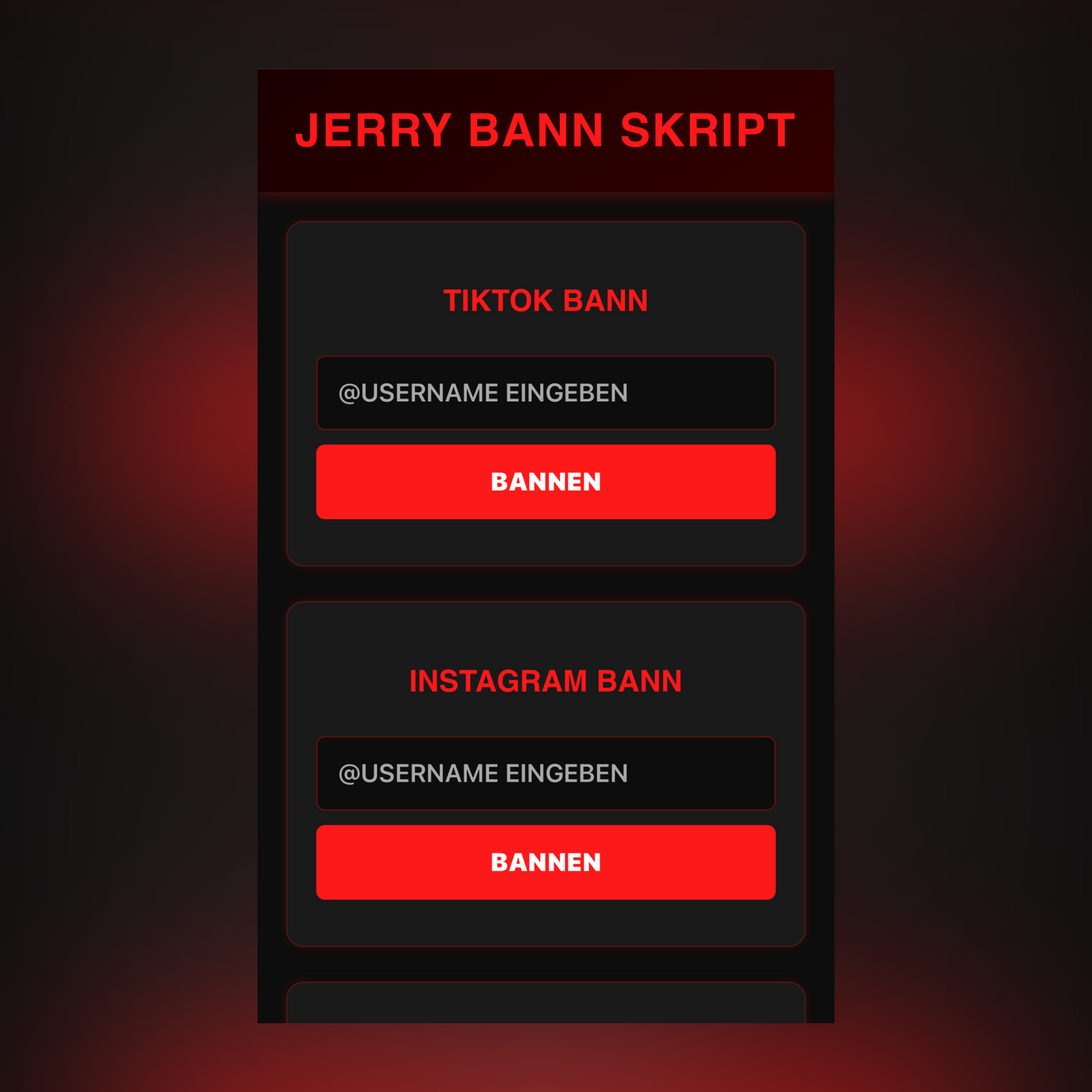 Jerry Social Media Bann-Skript